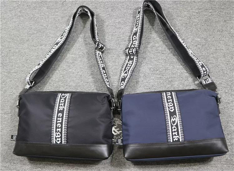 Dark Energy Thời trang Túi đeo vai nam bằng nylon chống thấm nước Túi đeo chéo dệt sọc đơn giản Ba lô ly hợp đơn giản