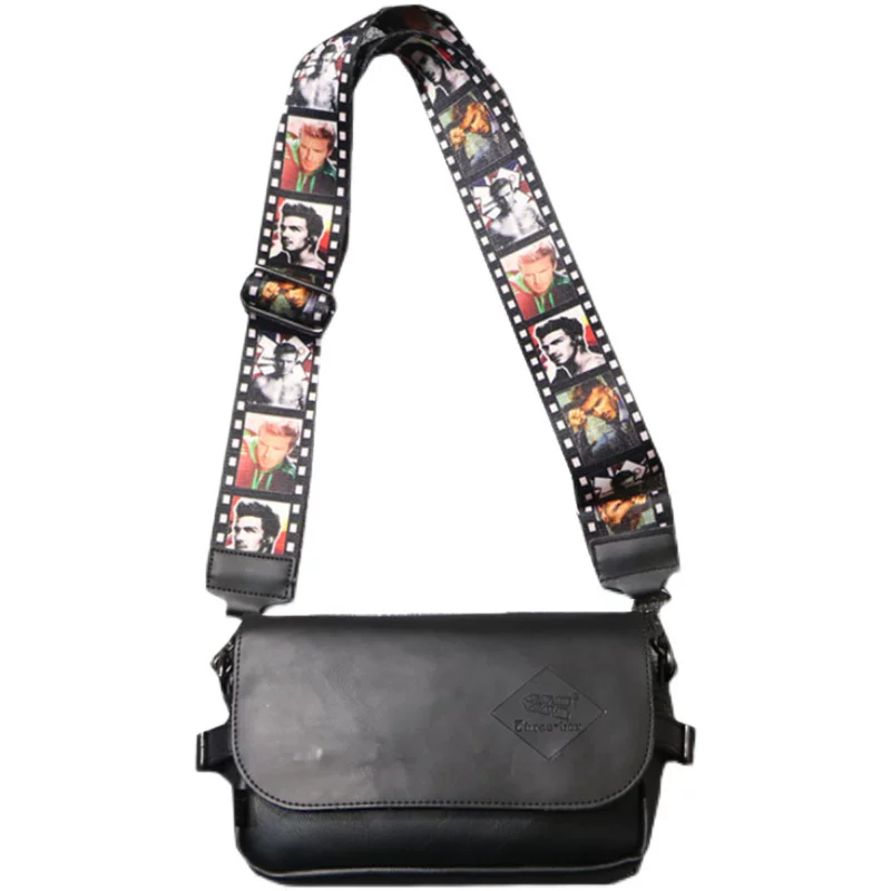 Túi đeo chéo nam thời trang 2024 kiểu ba ngăn, in họa tiết, phong cách đường phố, thể thao, hip-hop, nhỏ gọn