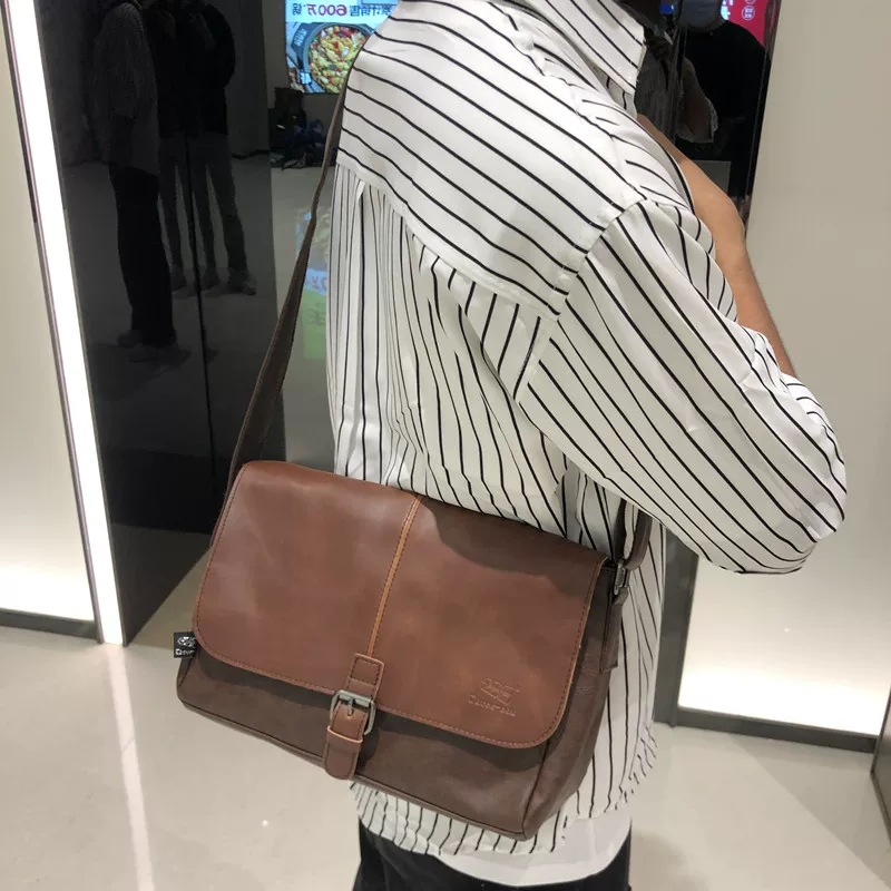 Túi đeo chéo nam kiểu mới 2024 ba ngăn, thời trang, dành cho công sở, unisex, đeo vai, đi xe máy, đựng sách