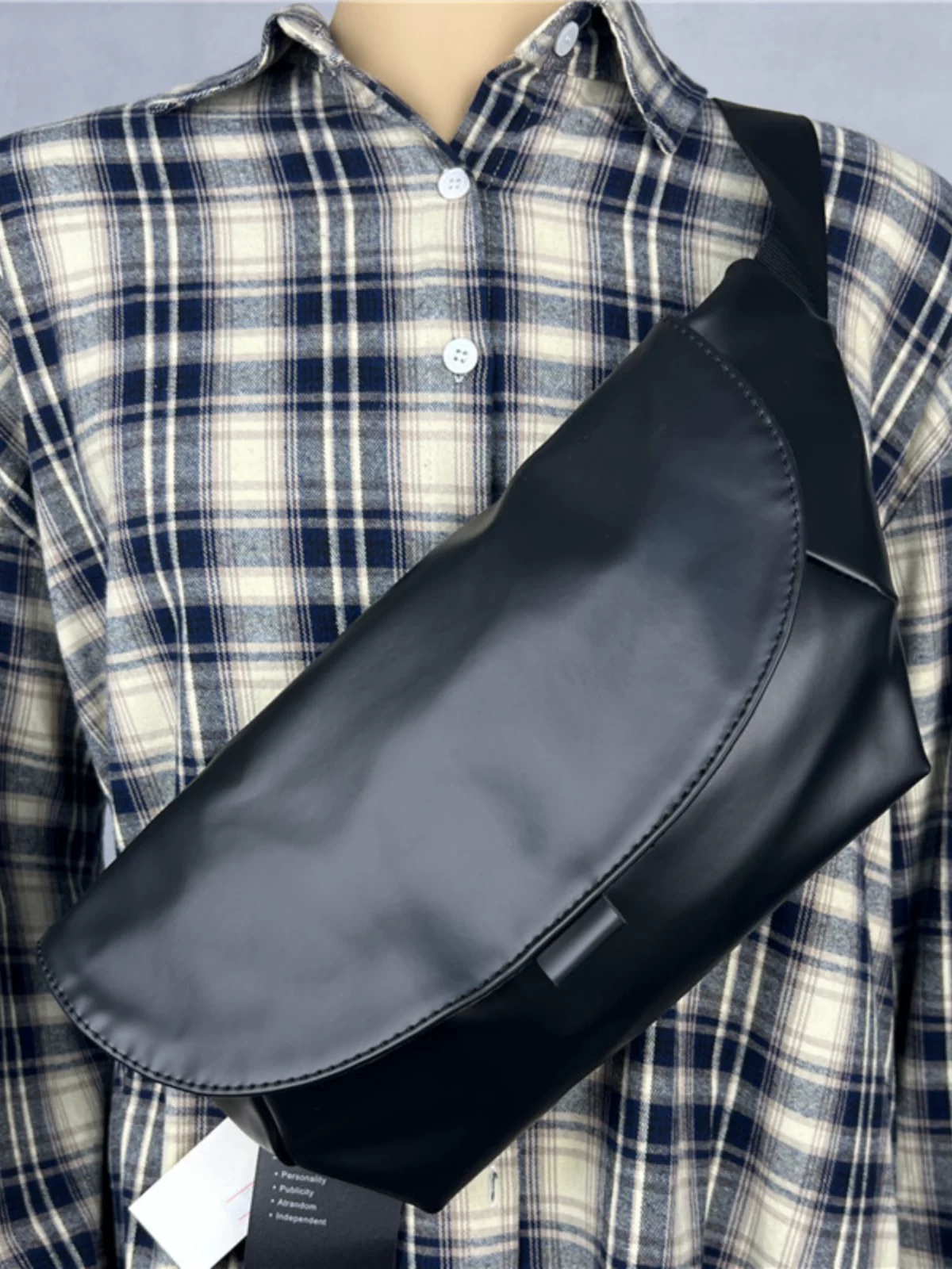 Túi đeo ngực nam thời trang threebox phong cách Nhật Bản và Hàn Quốc Túi đeo chéo bằng da sáng bóng dành cho nam giới Túi đeo thắt lưng sức chứa lớn thông thường dành cho nam giới và phụ nữ trẻ