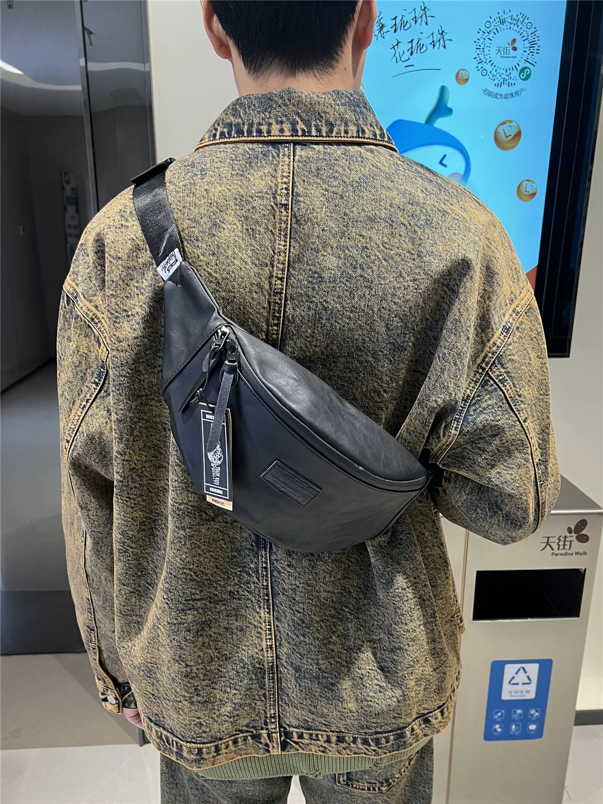 how2play Túi đeo chéo thông thường kiểu Nhật dành cho nam và nữ, ba lô nhỏ kiểu Anh mùa hè ngoài trời, túi đeo vai bằng da mềm dành cho nam