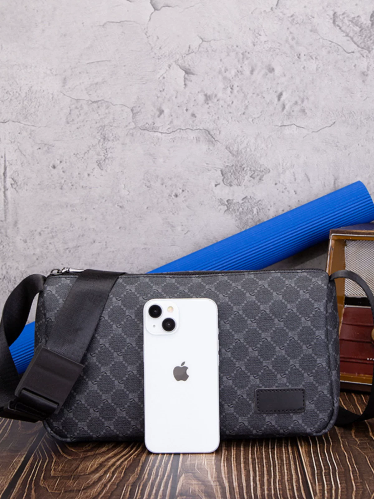 Túi đeo chéo nam phong cách Trung Hoa thời thượng 2025, túi đeo chéo nhỏ họa tiết ca rô Nhật Bản và Hàn Quốc, túi đeo chéo công sở, ba lô nhỏ họa tiết ca rô nữ