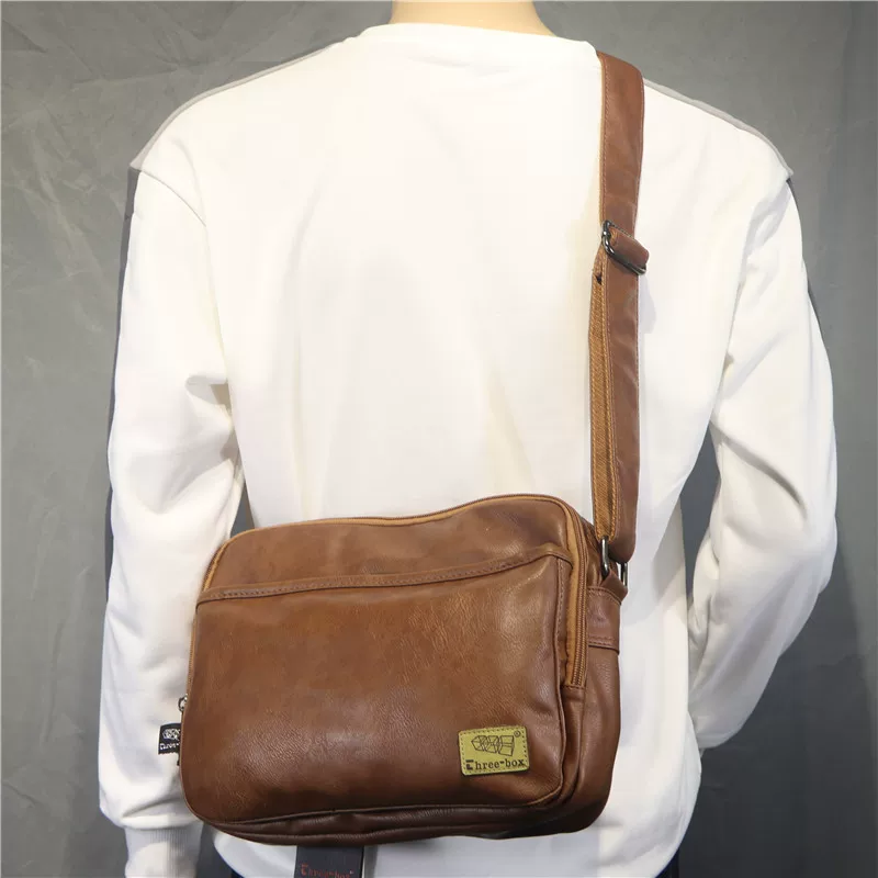 Túi đeo chéo thời trang Hàn Quốc threebox dành cho nam và nữ, túi đeo chéo ngang đơn giản, túi đeo vai phong cách Nhật Bản hợp thời trang dành cho nam