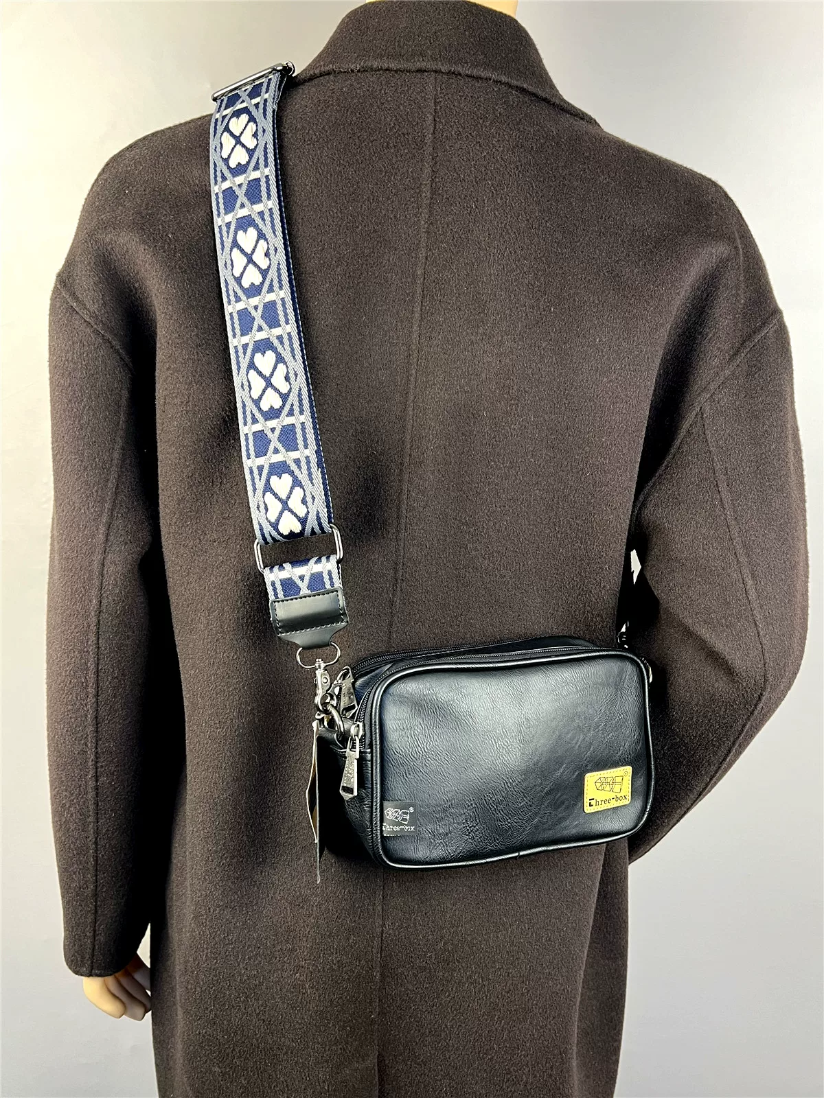 Túi đeo vai nam phong cách Hàn Quốc hợp thời trang da mềm họa tiết ca rô retro túi đeo chéo ba lô nam