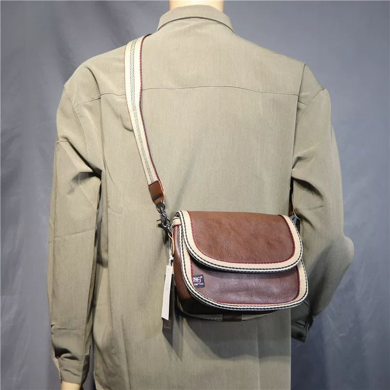 Túi đeo chéo nhỏ thời trang Hàn Quốc 2024, kiểu dáng trẻ trung, nhiều màu sắc, sọc, dành cho nam và nữ