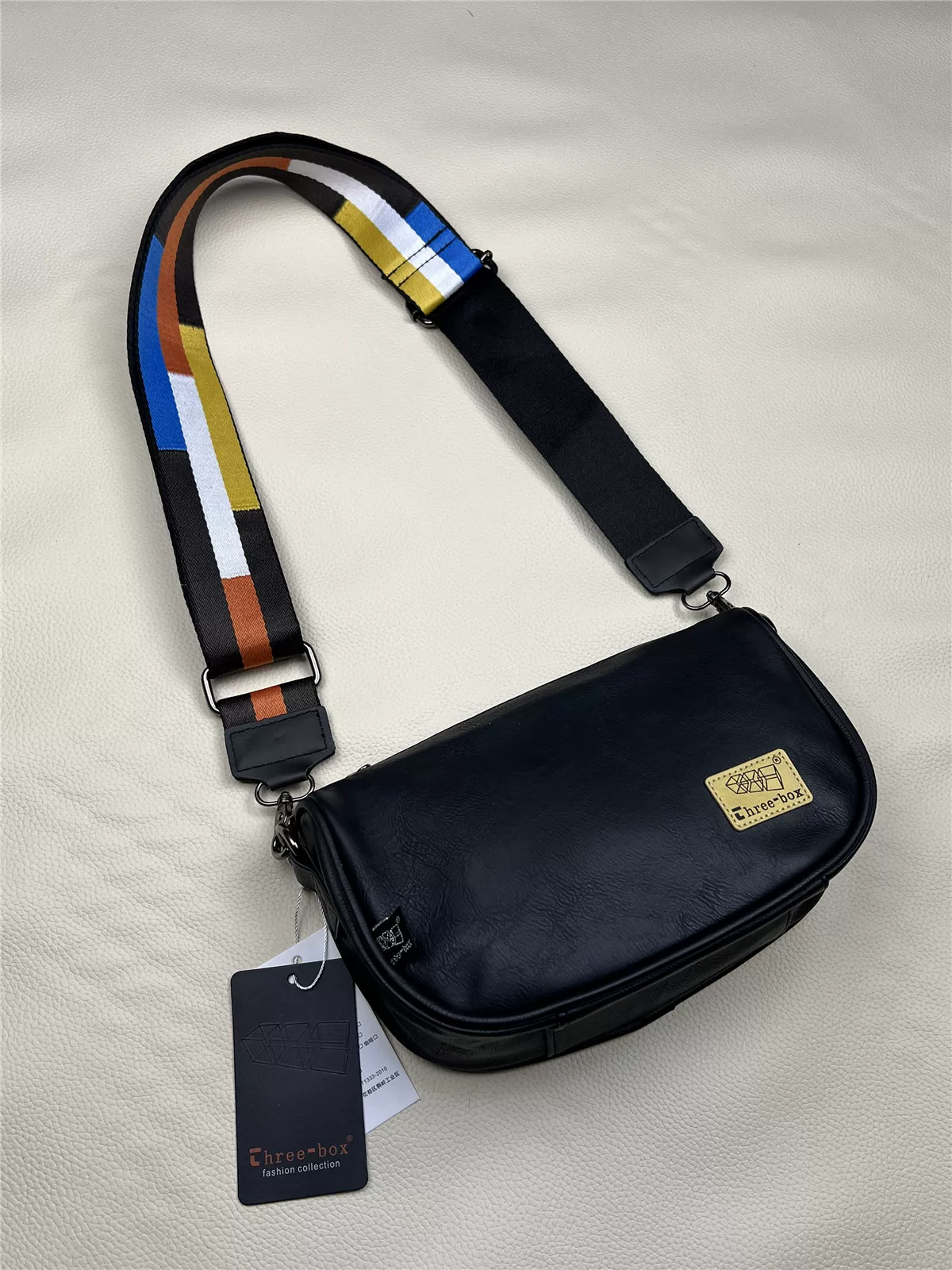 Túi đeo chéo ba ngăn thời trang ba ngăn dành cho nam Túi đeo chéo có dây đeo rộng dành cho nữ Túi đeo chéo kiểu Nhật Bản và Hàn Quốc Túi nhỏ đeo chéo