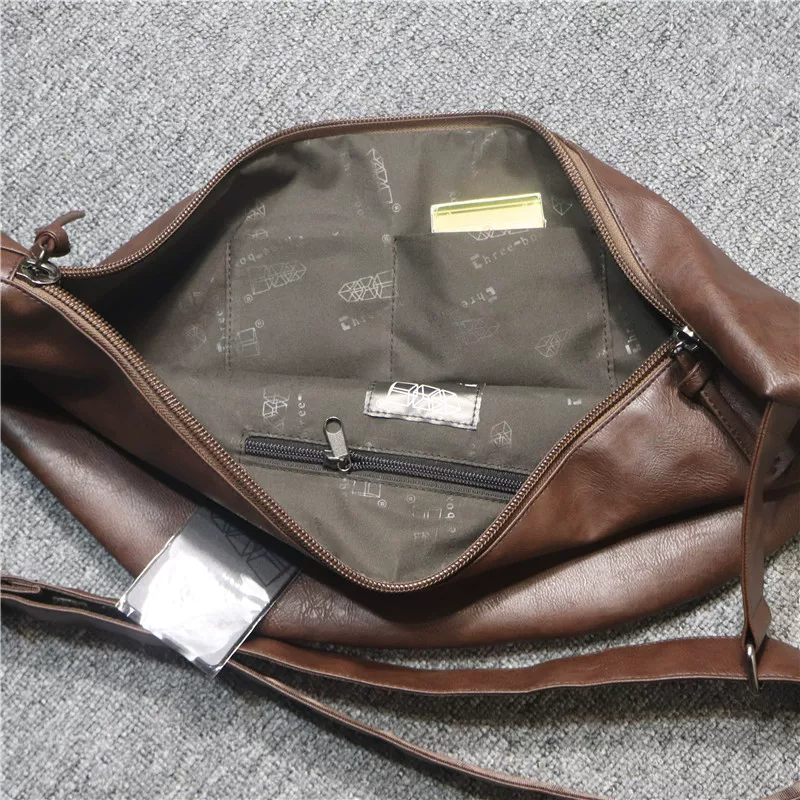 Túi đeo vai nam cỡ lớn phong cách Hàn Quốc và Nhật Bản Threebox, túi đeo chéo thể thao thời trang dành cho người đi xe máy, túi đựng bánh bao.