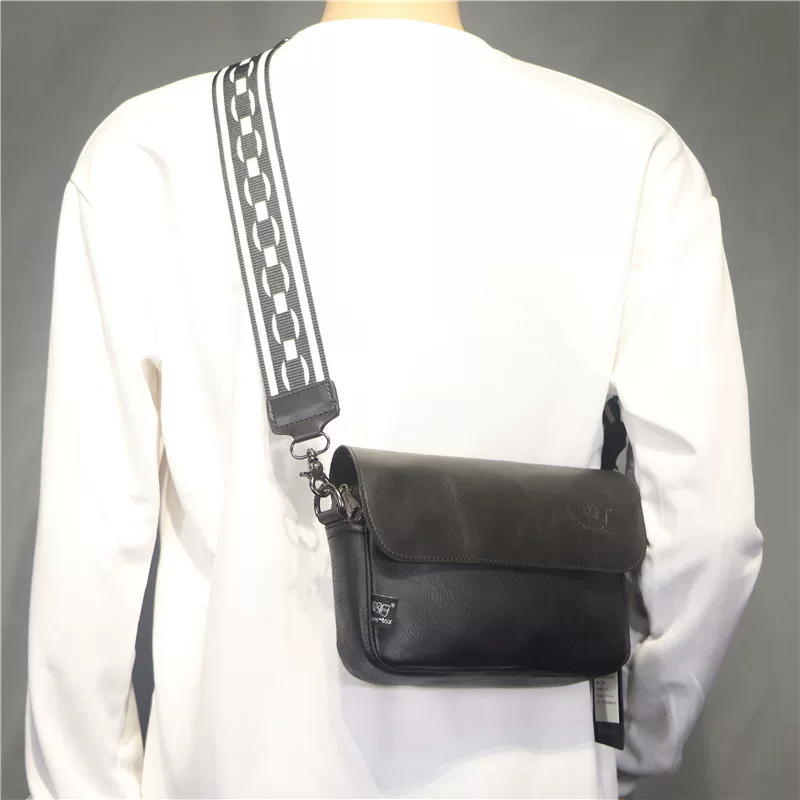 Túi đeo chéo cá tính phong cách Hàn Quốc ba ngăn, kiểu dáng giản dị cổ điển, dây ruy băng rộng, túi nhỏ đeo chéo nữ, túi đựng điện thoại