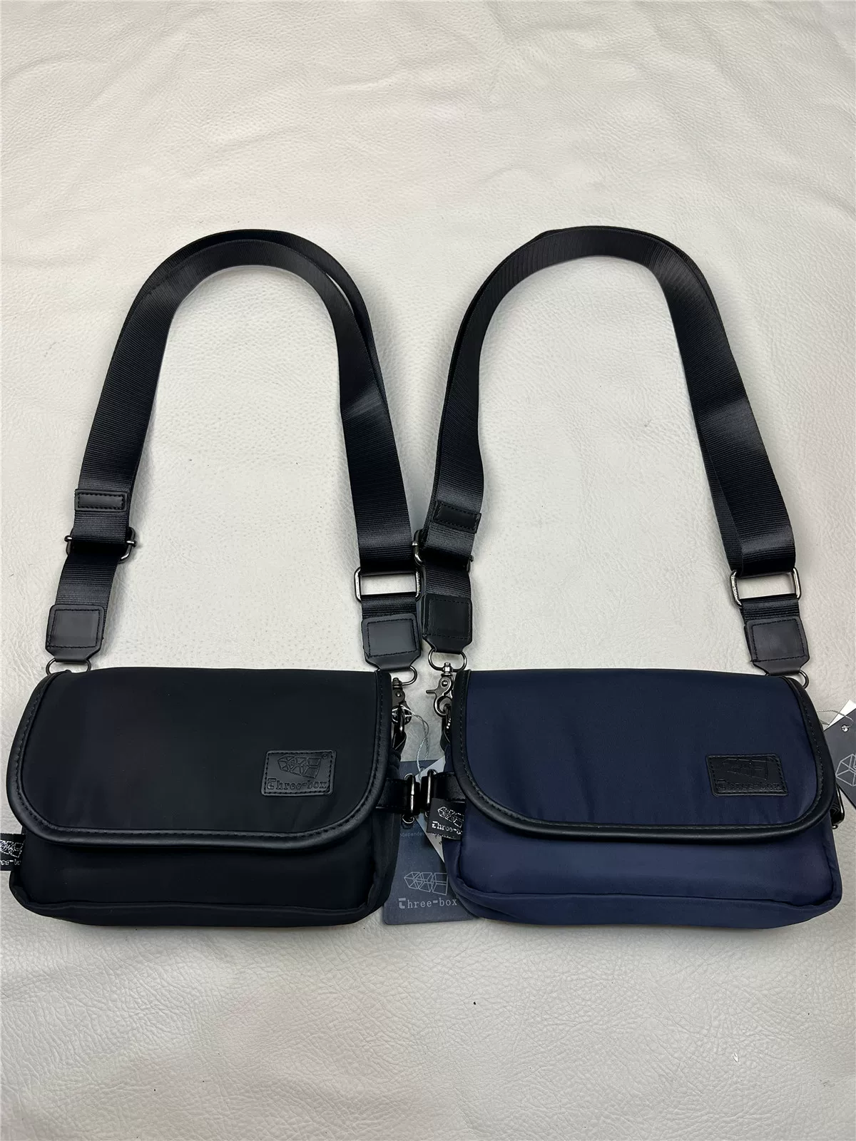 Túi xách nam phong cách Trung Hoa Threebox Túi đeo chéo nylon Nhật Bản túi nhỏ có nắp gập chống thấm nước túi đeo vai thể thao dành cho nữ