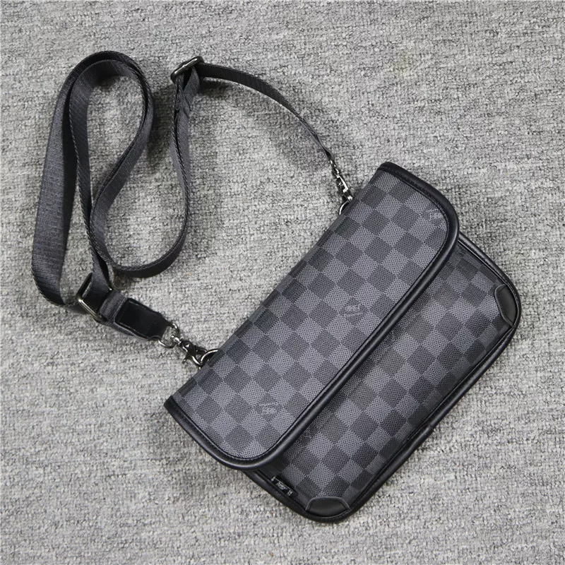 Túi đeo vai nam ba ngăn mới năm 2024, túi đeo chéo đơn giản dành cho nam và nữ, ba lô kẻ caro, túi cầm tay thường ngày