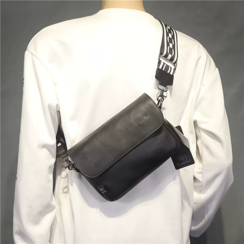 Túi đeo chéo cá tính phong cách Hàn Quốc ba ngăn, kiểu dáng giản dị cổ điển, dây ruy băng rộng, túi nhỏ đeo chéo nữ, túi đựng điện thoại