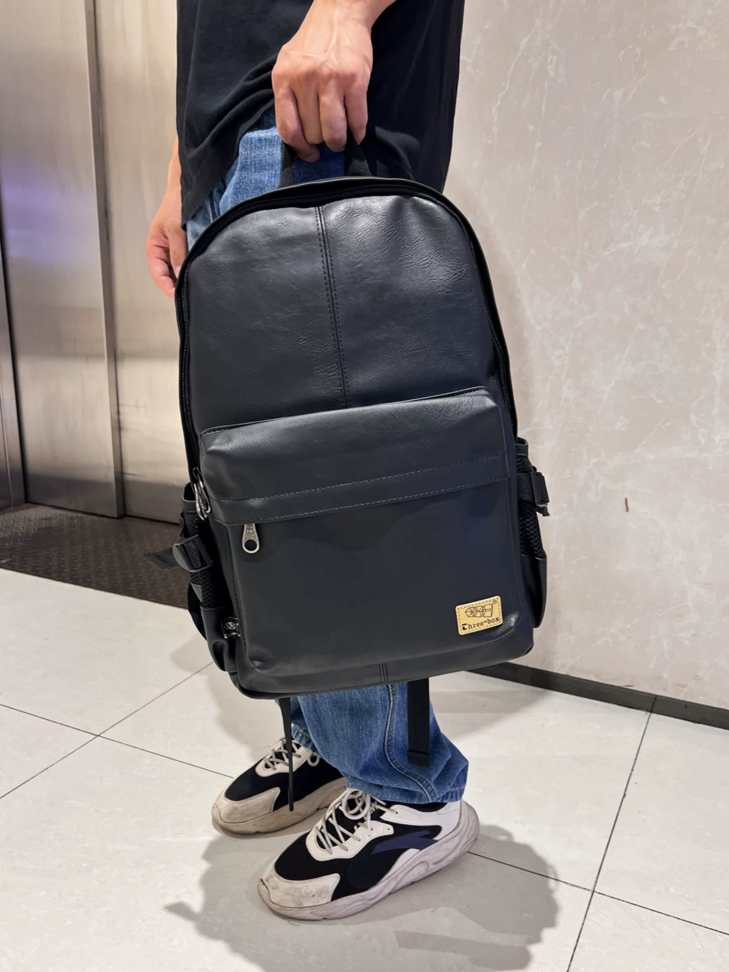 Ba lô ba ngăn túi xách nam phong cách Hàn Quốc thời trang phong cách Nhật Bản túi đi học sinh viên đại học túi đựng laptop retro unisex ba lô đi làm