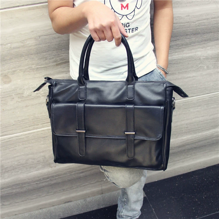Túi xách nam da mềm mới năm 2025, túi du lịch công tác, túi đựng tài liệu máy tính, túi đeo chéo vai đi xe máy