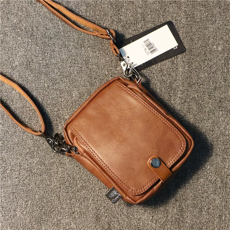 Túi đeo vai nam phong cách Hàn Quốc ba ngăn, kiểu dáng thời trang, phong cách Nhật Bản và Hàn Quốc, túi đeo chéo nhỏ, túi thể thao mini đựng điện thoại