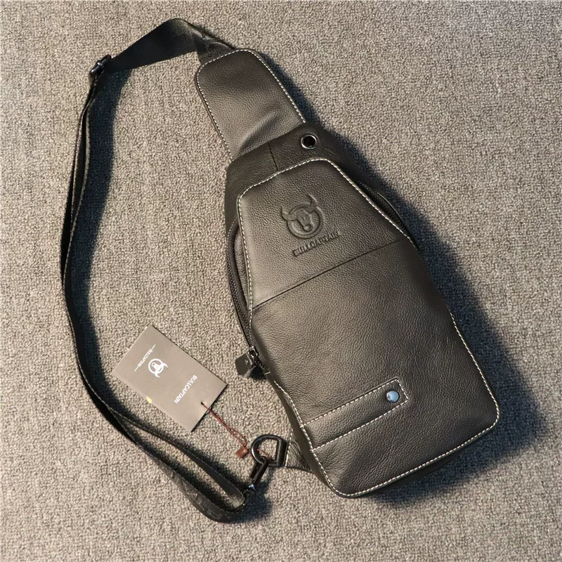 Túi đeo chéo nam da bò thật Captain Cow Trendy thời trang dành cho doanh nhân đơn giản Túi đeo chéo nam da bò lớp đầu tiên đơn giản