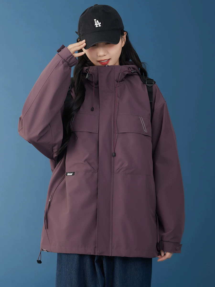 Áo khoác có mũ trùm đầu unisex theo xu hướng quốc gia mùa xuân và mùa thu, áo khoác công sở rộng rãi dành cho học sinh, áo khoác mùa xuân dành cho nữ.