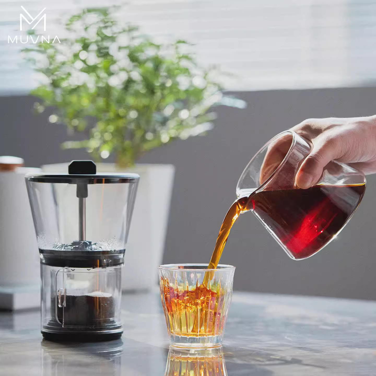 Máy pha cà phê đá MUVNA 600ml, máy pha cà phê nhỏ giọt, bộ lọc nhỏ giọt, pha cà phê thủ công, pha cà phê lạnh, bình pha cà phê đá