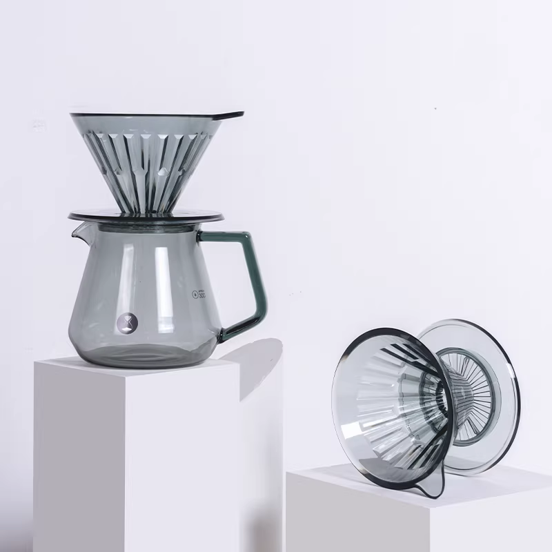 Bộ pha cà phê Taimo Ice Eye Pour-over, bình chia cà phê, máy pha cà phê đơn, bộ dụng cụ pha cà phê tại nhà, màu đen đậm, kèm giấy lọc