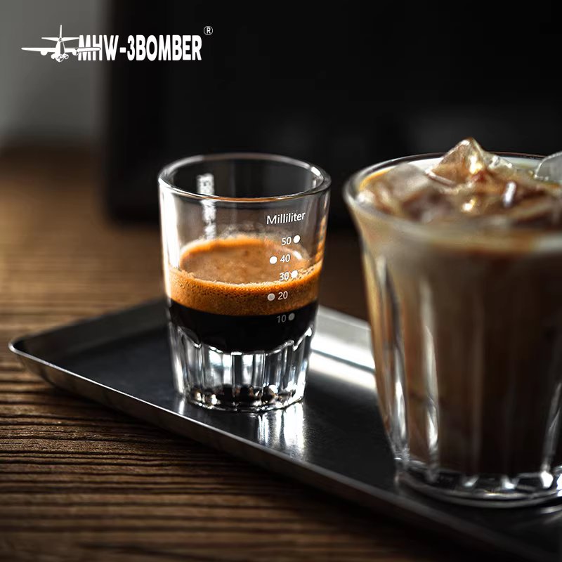Ly cà phê Espresso kiểu Bomber có vạch chia đo, ly shot, ly chiết xuất, dùng cho gia đình và thương mại