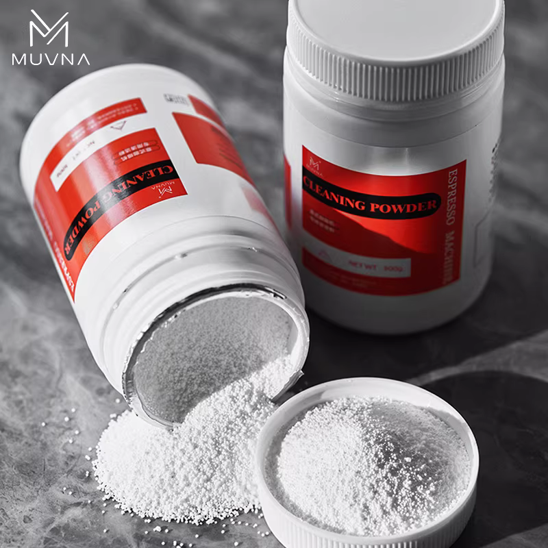 Bột vệ sinh máy pha cà phê MUVNA, chất tẩy cặn đầu pha, chất tẩy rửa, bột vệ sinh cốc pha, bàn chải vệ sinh