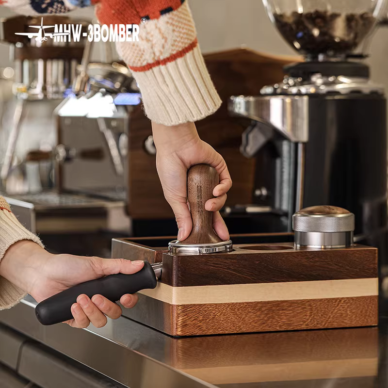 Giá đỡ máy pha cà phê Espresso bằng gỗ nguyên khối, phụ kiện máy pha cà phê, giá đỡ tay cầm, đế phân phối bột, đế tamper