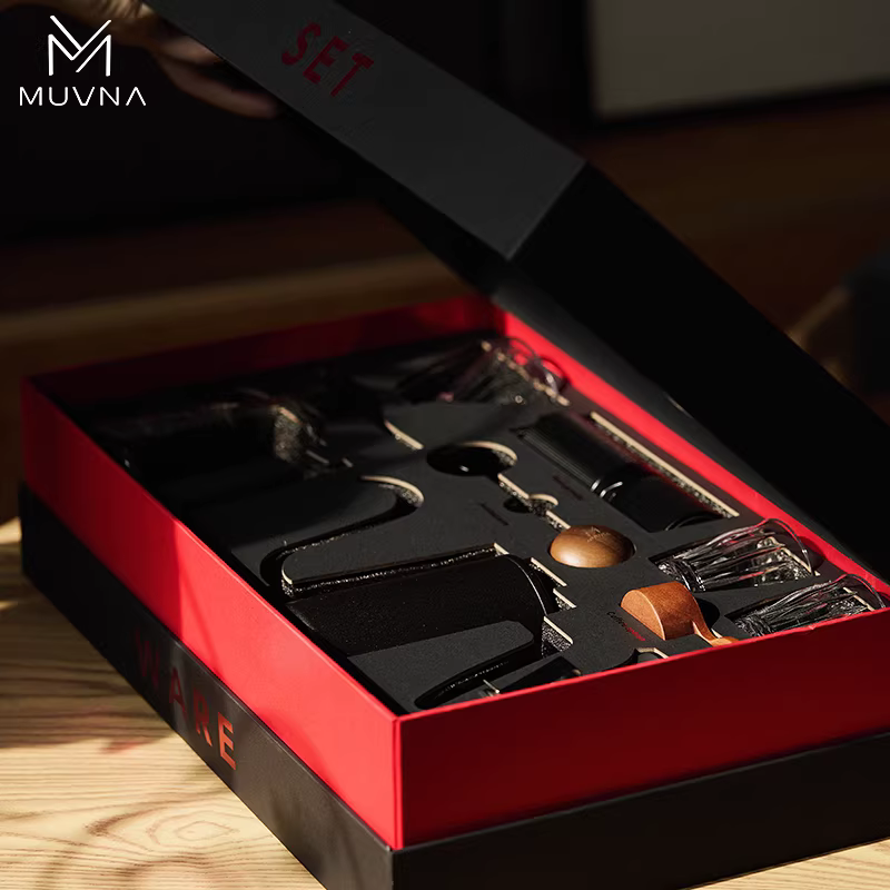 Bộ quà tặng cà phê pha thủ công MUVNA, máy xay cà phê cầm tay GM1, ấm chia sẻ, cốc lọc