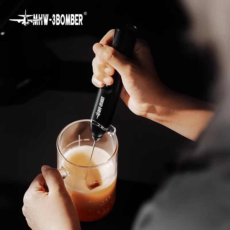 Máy đánh bọt sữa điện MHW Bomber, máy đánh trứng gia dụng, máy tạo bọt sữa điện, dụng cụ tạo họa tiết Latte