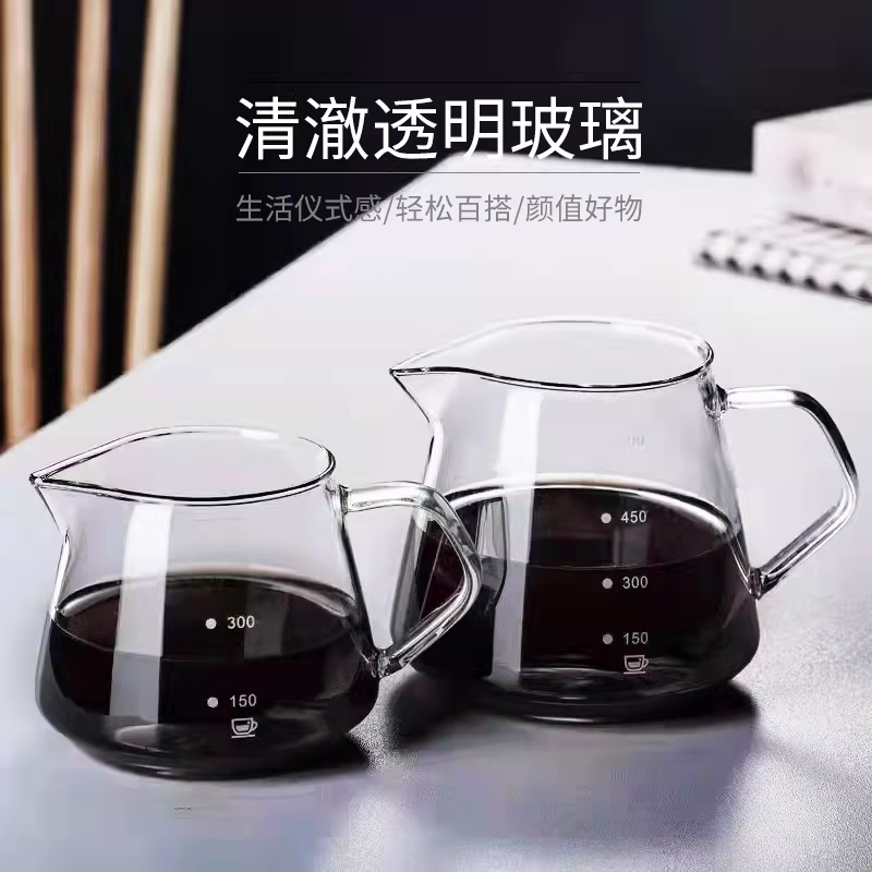 Bình pha cà phê móc tai, bình thủy tinh chịu nhiệt, phân phối đều cho từng ly, bình pha cà phê thủ công, trà hoa dùng trong gia đình 400/600ml
