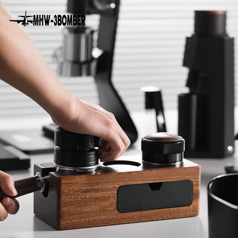 Giá đỡ máy pha cà phê bằng gỗ nguyên khối, giá đỡ tay cầm máy pha cà phê Espresso, giá đỡ phân phối cà phê, đế để đồ