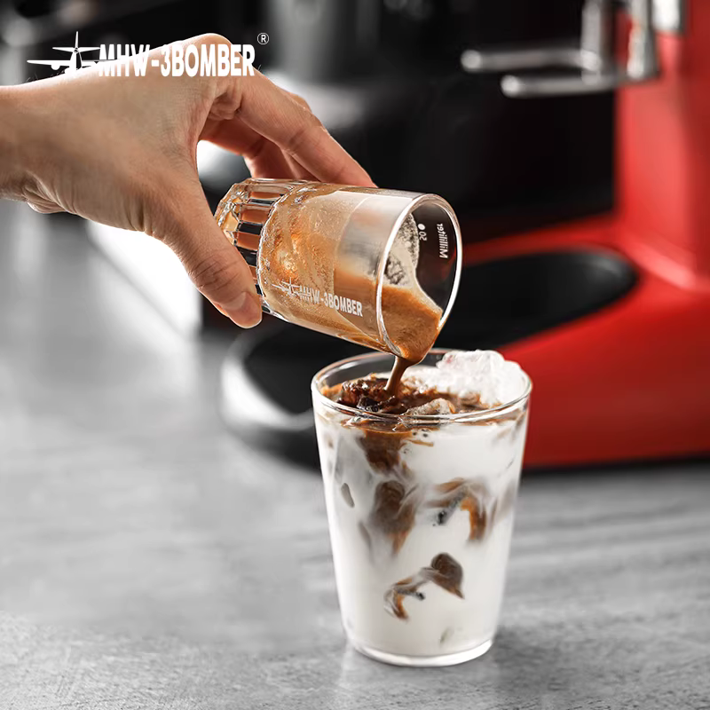 Ly cà phê Espresso kiểu Bomber có vạch chia đo, ly shot, ly chiết xuất, dùng cho gia đình và thương mại