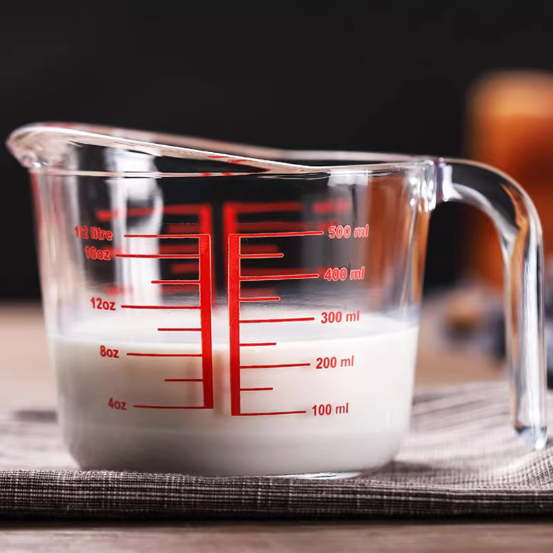 Cốc đong thủy tinh Phoenix có vạch chia độ, chịu nhiệt độ cao, dùng cho cà phê, sữa, thí nghiệm, có tay cầm, 250/500ml