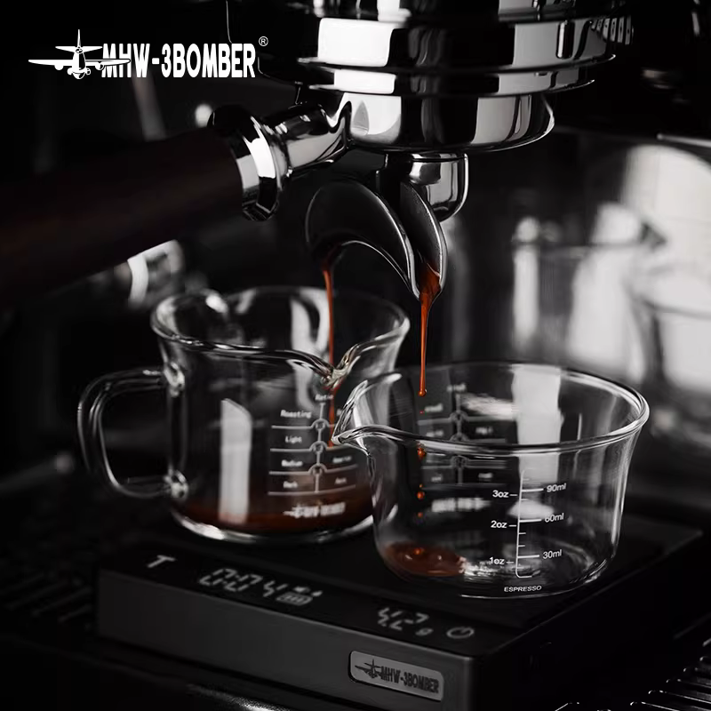 Cốc cà phê kiểu bomber, cốc cà phê espresso, cốc thủy tinh có vòi đơn/kép, cốc đong có vạch chia, 120ml