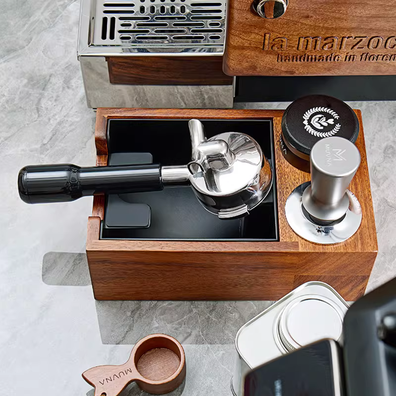 Giá đỡ máy pha cà phê MUVNA, dụng cụ phân phối, dụng cụ nén cà phê, hộp đựng, đế hộp đựng bã cà phê