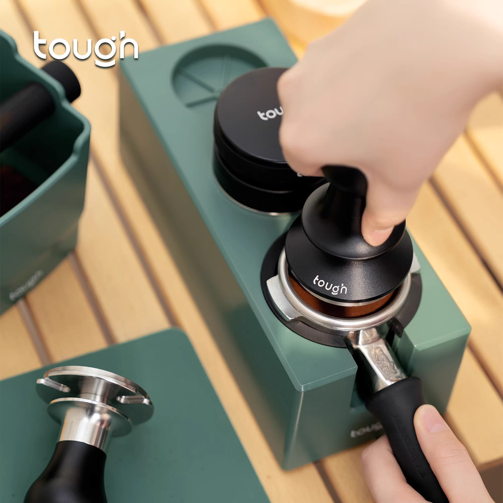 Bộ dụng cụ giữ máy pha cà phê, giá đỡ tay cầm, dụng cụ phân phối bột cà phê, đế đựng dụng cụ, kích thước 51/53/58mm