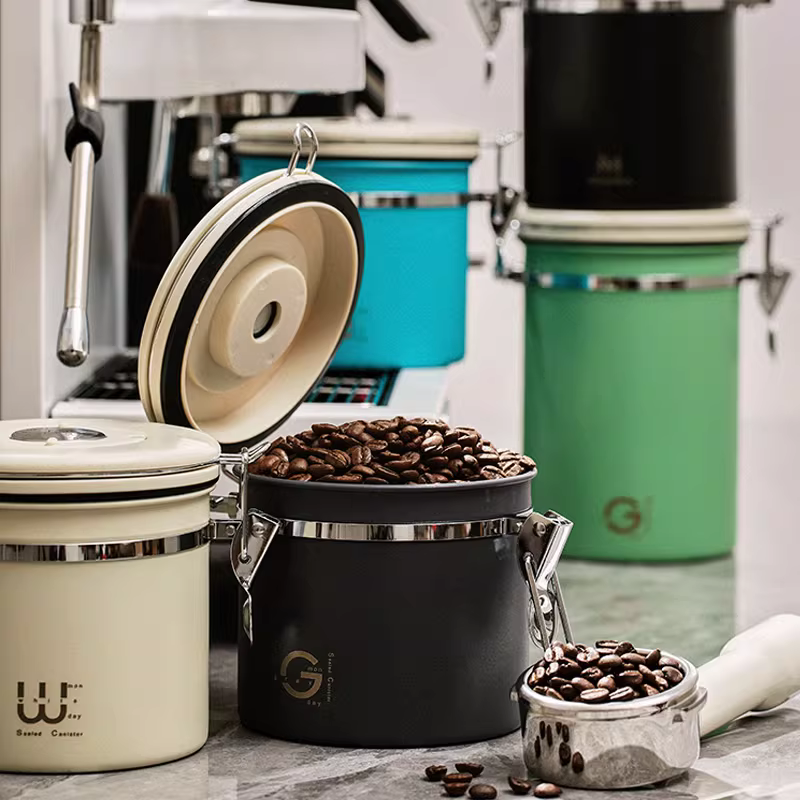 Hộp đựng cà phê hạt MUVNA, hộp đựng cà phê bột, hộp đựng bằng thép không gỉ, hộp đựng, hộp đựng hạt cà phê