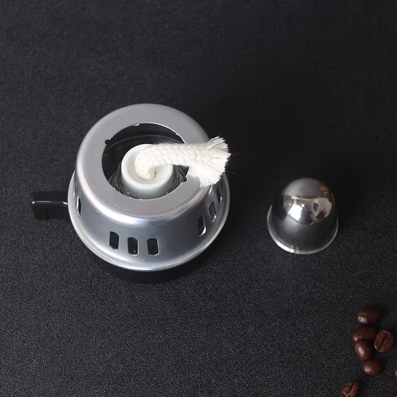 Máy pha cà phê siphon, ấm kiểu Bỉ, giá đỡ kiểu Ireland, bấc đèn cồn đa năng, bếp cồn, bấc hoàn toàn bằng cotton, 10 miếng