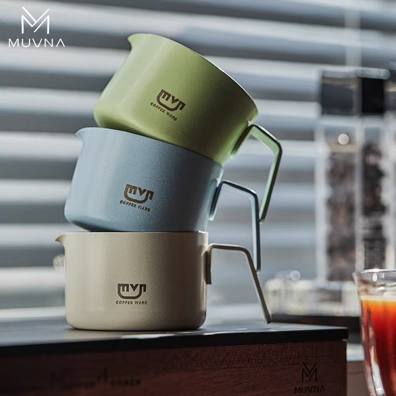 Cốc pha cà phê Ý MUVNA Xingyu bằng thép không gỉ, cốc đo cà phê espresso 100ml có vạch chia độ