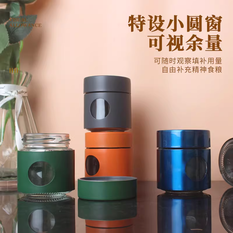 Hũ đựng cà phê bằng thép không gỉ 304, hũ đựng bột cà phê, hũ đựng trà, hũ đựng đồ khô mini di động, kín hơi