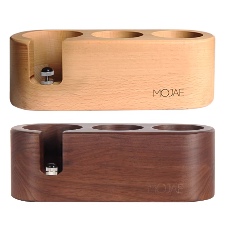 Giá đỡ máy pha cà phê bằng gỗ nguyên khối, giá đỡ tay cầm máy pha cà phê espresso, giá đỡ máy ép cà phê, thảm đựng búa bột