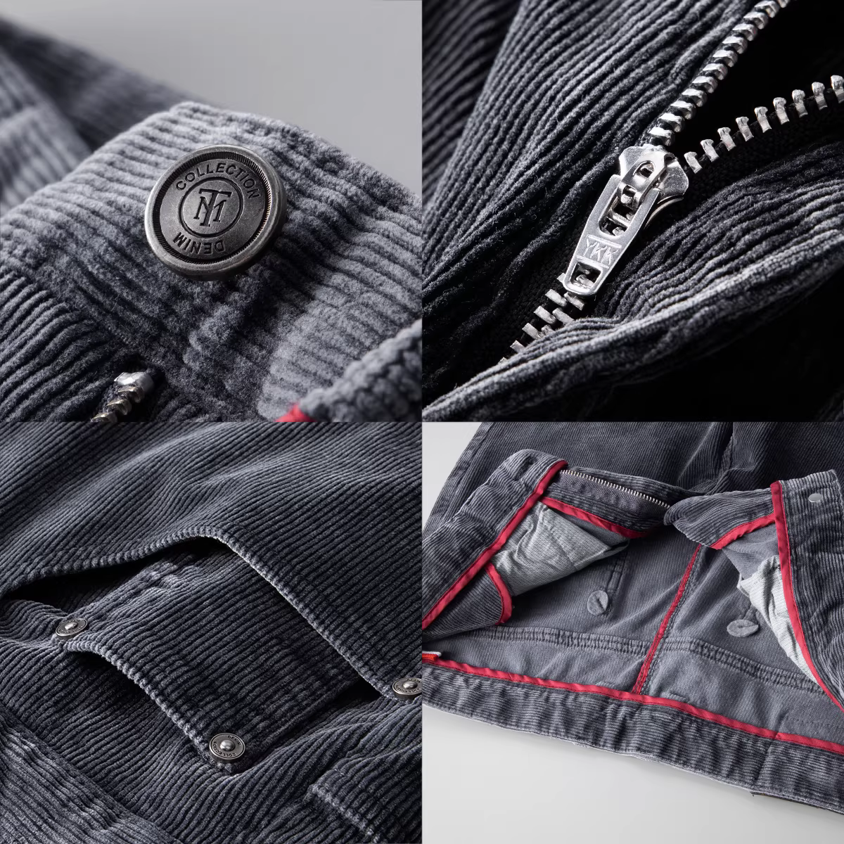 Quần dài nam chất liệu cotton corduroy thu đông 2023, kiểu dáng casual, 5 túi, dáng thẳng, đa năng, dày dặn