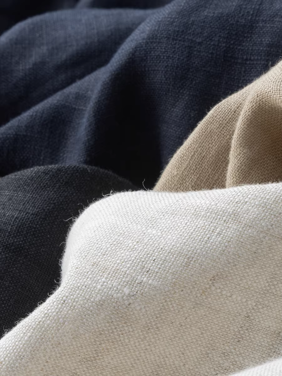 Quần dài dáng thẳng 100% vải lanh nguyên chất dành cho nam có eo co giãn, thoáng khí, đa năng, quần dài nhẹ có thêu chữ