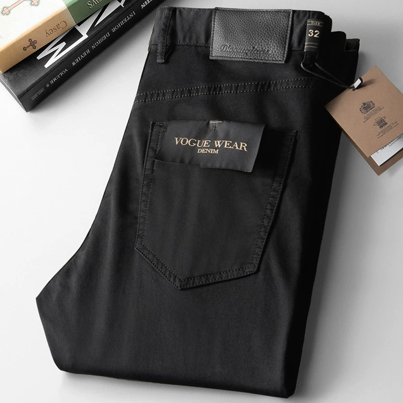 Mùa Xuân/Mùa Hè 2022 Quần Jean Mỏng Nam Công Sở Thẳng Đen Quần Dài Giặt Cotton Co Giãn Denim Thoải Mái Và Thoáng Khí