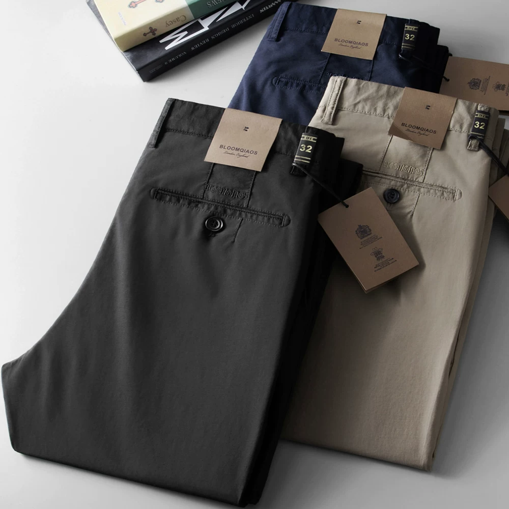 2023 Xuân/Hè Mới Nhẹ Modal Cotton Quần Âu Nam Thẳng Co Giãn Đa Năng Quần Dài Mềm Mại Và Thoáng Khí