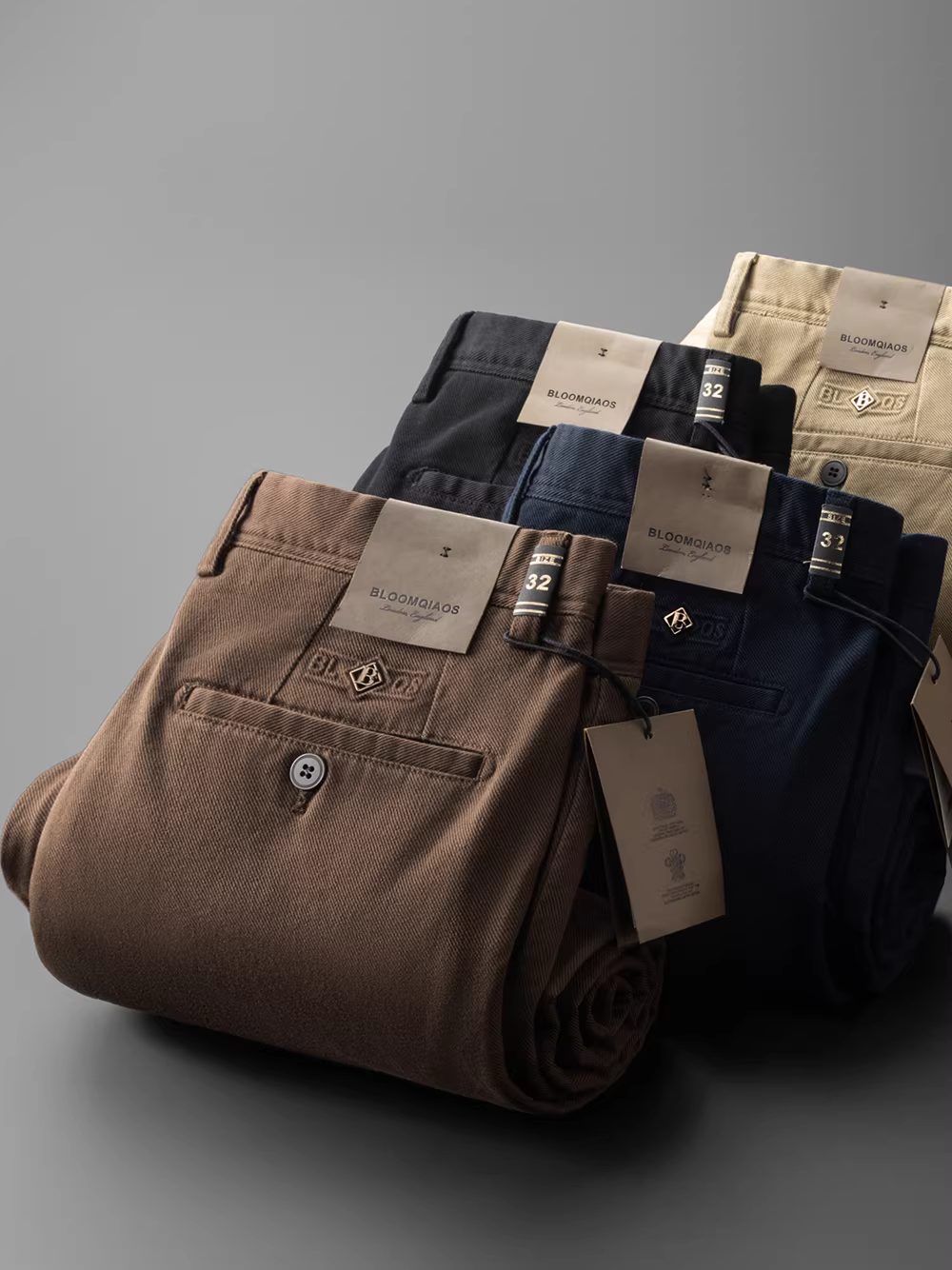 Quần âu nam chất liệu cotton chải kỹ, kiểu dáng thẳng, chất liệu vải tuýt, thích hợp cho mùa thu đông, dáng rộng, lót lông mềm mại, đa năng, thân thiện với da, co giãn và giặt được.