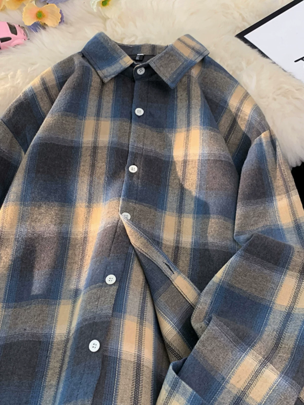 Áo sơ mi kẻ sọc cổ điển của Mỹ dành cho nam giới, áo sơ mi dài tay đa năng, áo khoác mỏng hợp thời trang mùa xuân và mùa thu