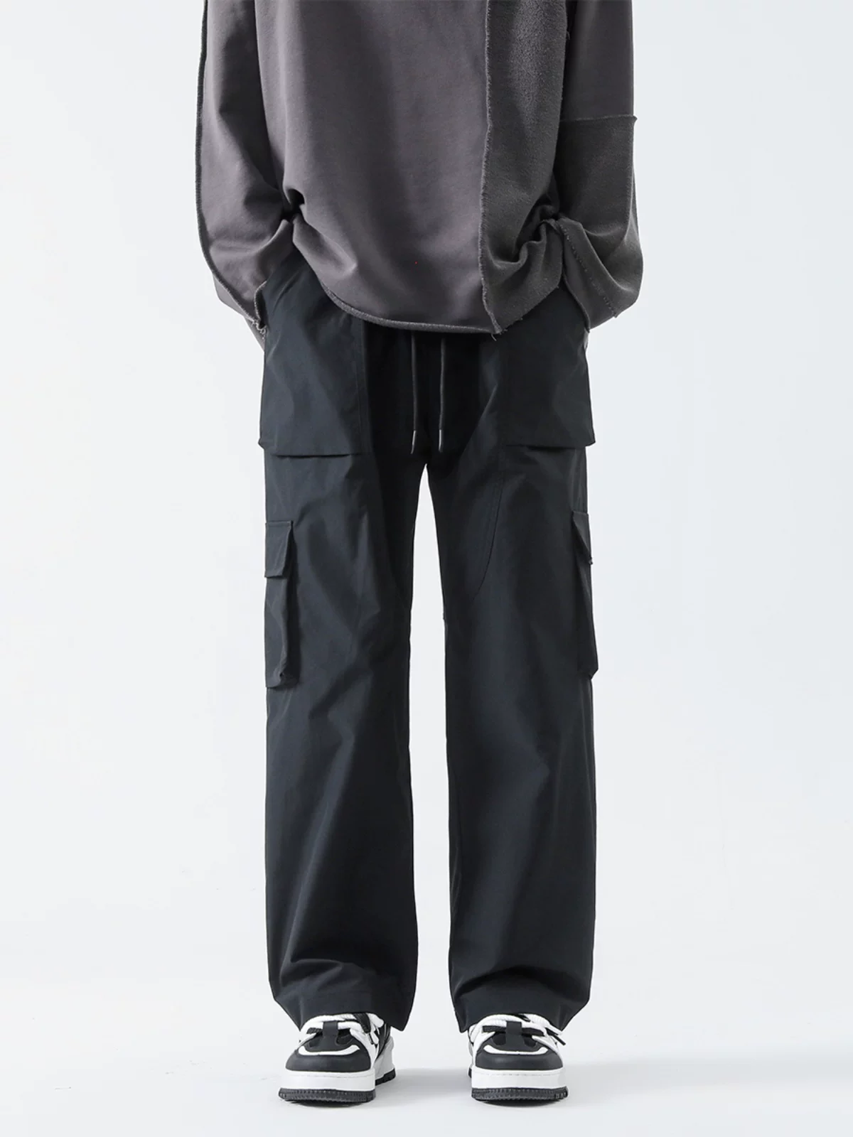 Quần công sở kiểu Nhật cổ điển dành cho nam, quần ống rộng thoải mái, quần thường ngày đa năng hợp thời trang mùa xuân thu.