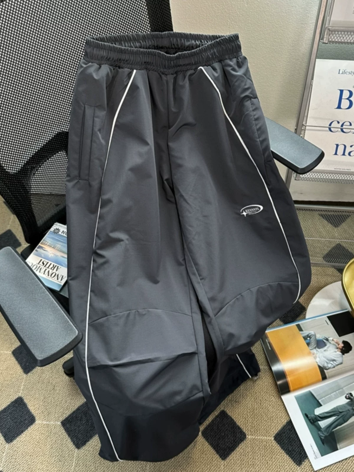 Quần ngoài trời kiểu Mỹ dành cho nam, quần công sở nhanh khô mùa xuân thu, quần ống rộng thoải mái, phong cách thời trang.