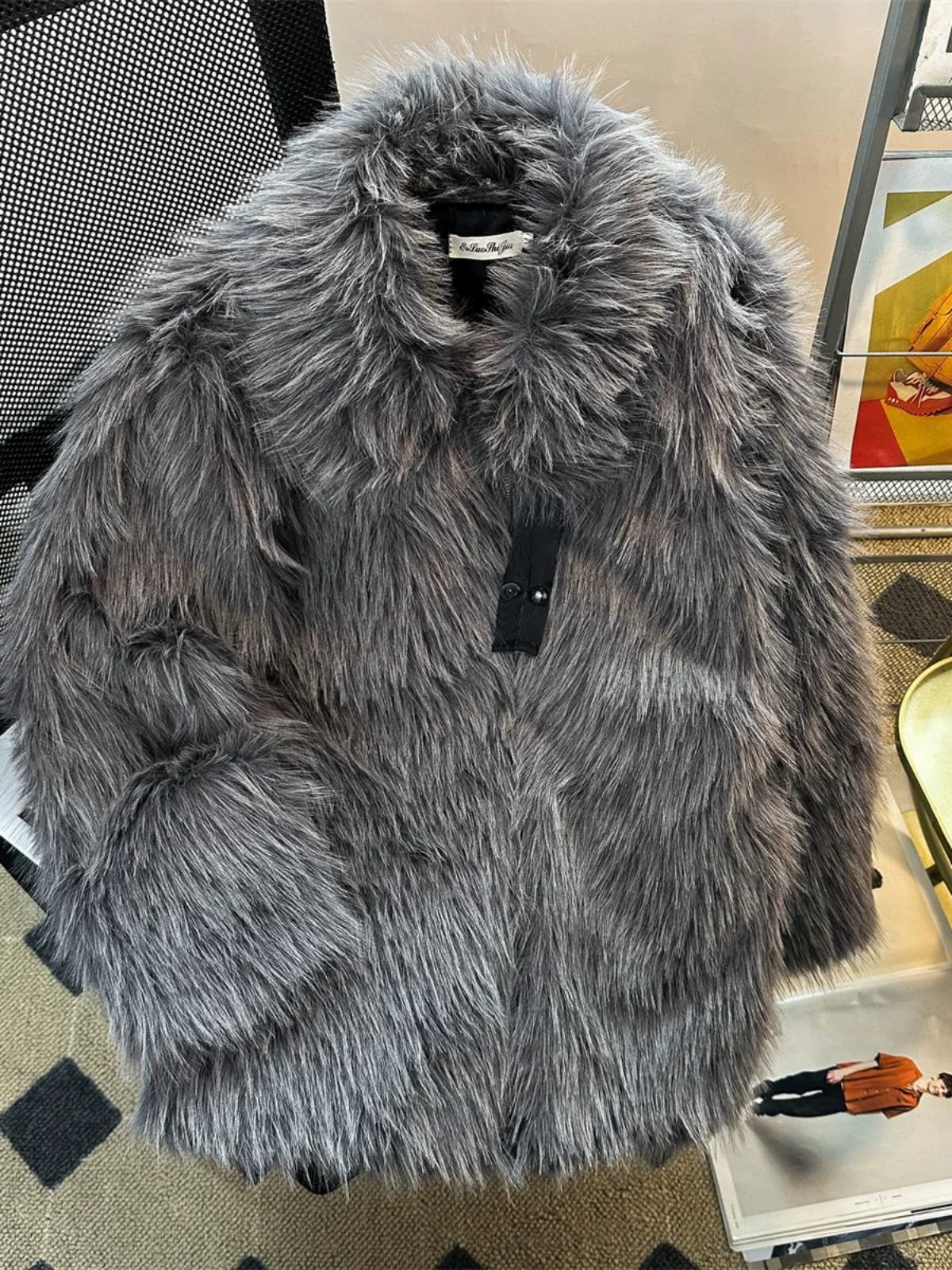 Áo khoác lông cáo giả mùa đông dành cho nam, áo khoác cotton dày dặn, dáng rộng, thiết kế kiểu Mỹ, phong cách độc đáo, chất liệu bông mềm mại.