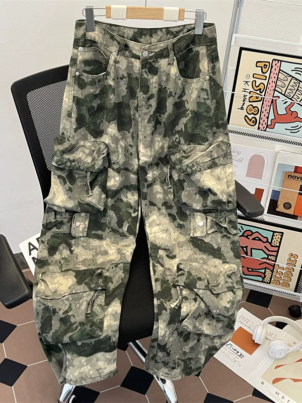 Quần công sở kiểu Mỹ cổ điển họa tiết rằn ri dành cho nam, thiết kế thời trang xuân hè, thương hiệu hợp xu hướng, quần ống rộng dáng cong thoải mái.