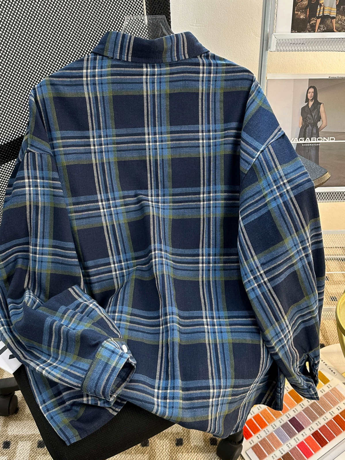 Áo sơ mi kẻ sọc thương hiệu thời thượng mùa xuân thu dành cho nam, áo sơ mi dài tay dáng rộng đẹp trai, áo khoác cặp đôi phong cách retro Mỹ